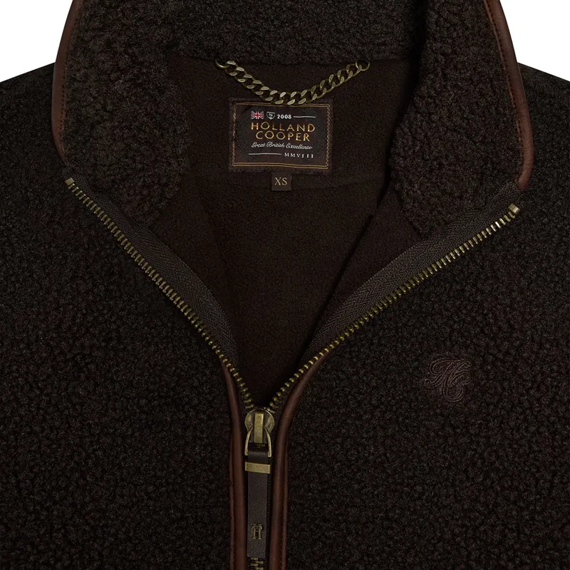 Holland Cooper Country Fleece Womens Vest - Chocolate Borg-9