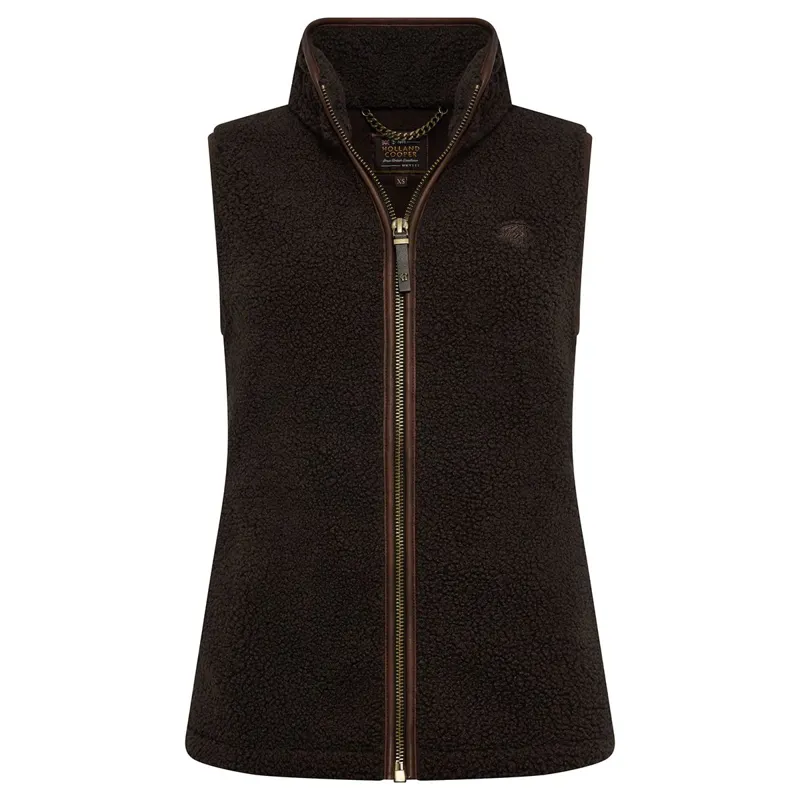 Holland Cooper Country Fleece Womens Vest - Chocolate Borg-7