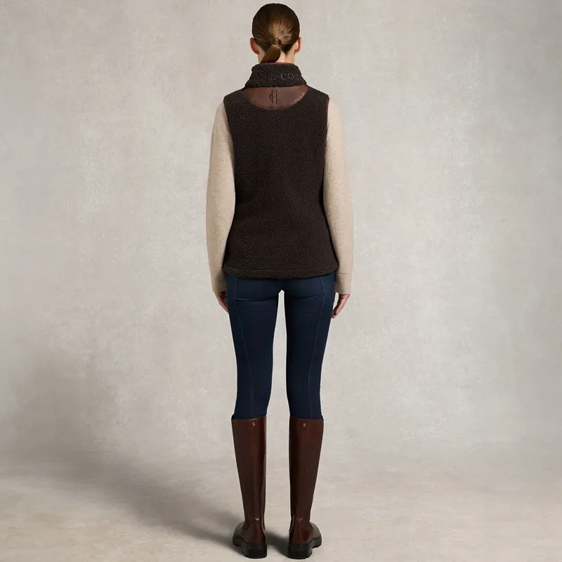 Holland Cooper Country Fleece Womens Vest - Chocolate Borg-3