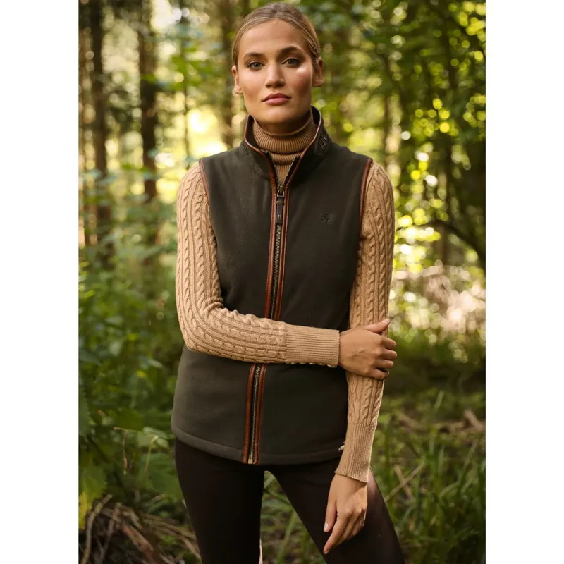 Holland Cooper Country Fleece Womens Vest - Khaki-3
