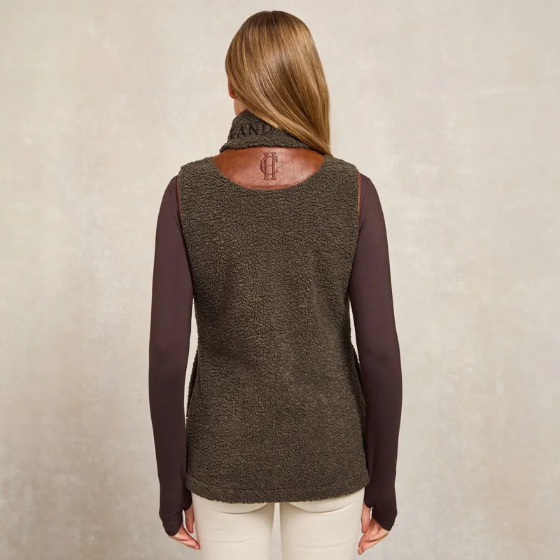 Holland Cooper Country Fleece Womens Vest - Khaki Borg-7