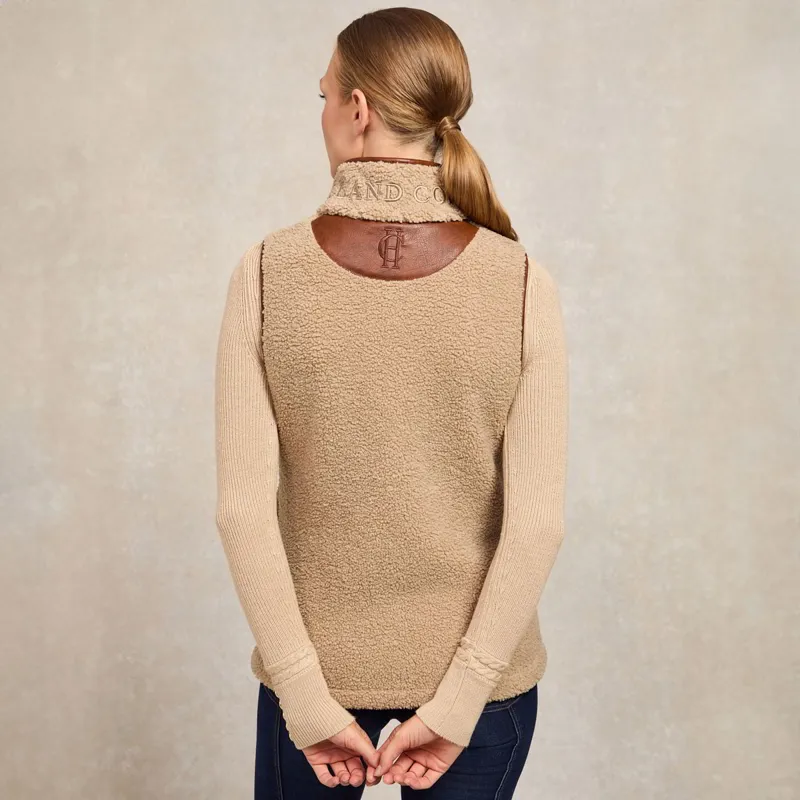 Holland Cooper Country Fleece Womens Vest - Natural Borg-5