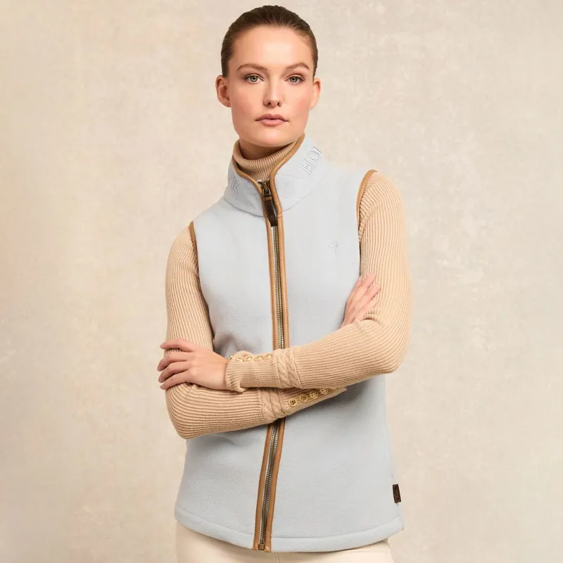 Holland Cooper Country Fleece Womens Vest - Pale Blue