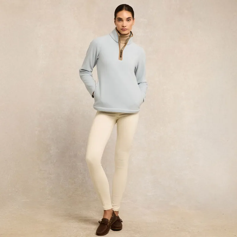 Holland Cooper Country Fleece Half Zip Womens Pullover - Pale Blue-1