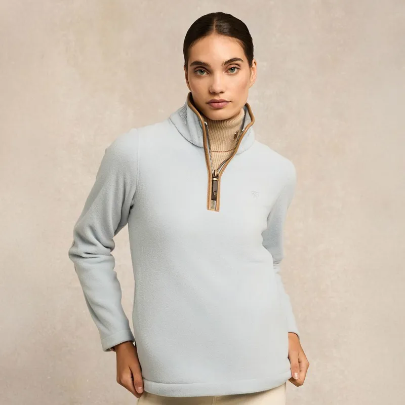 Holland Cooper Country Fleece Half Zip Womens Pullover - Pale Blue