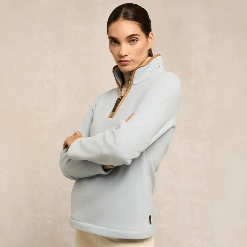 Holland Cooper Country Fleece Half Zip Womens Pullover - Pale Blue-3