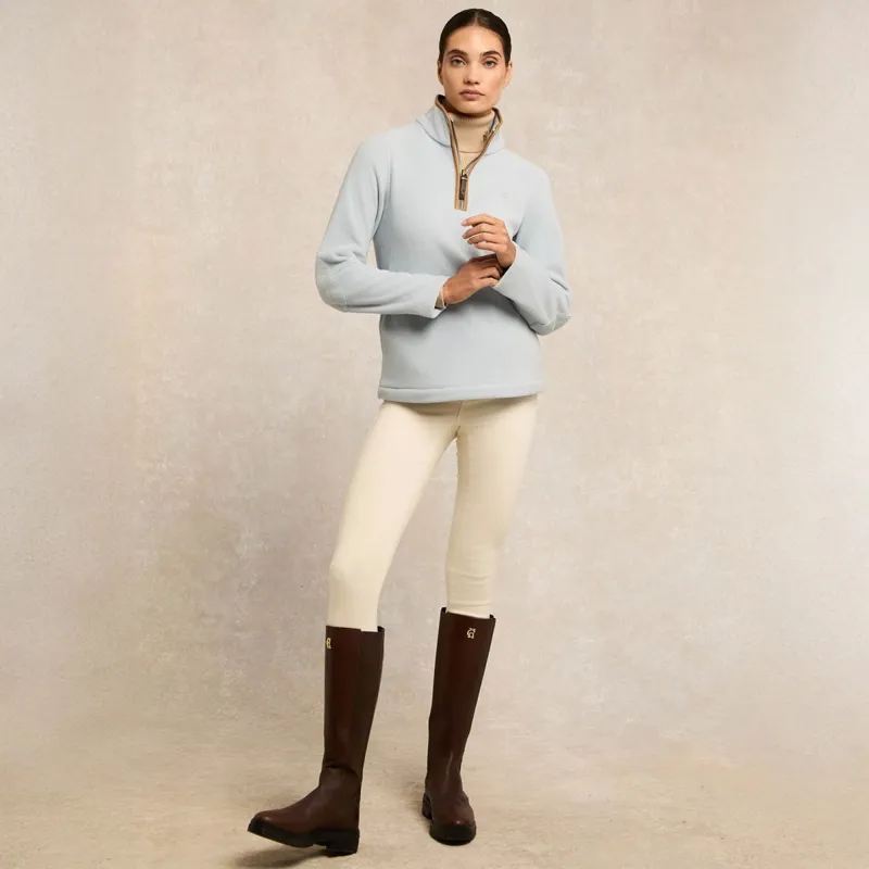 Holland Cooper Country Fleece Half Zip Womens Pullover - Pale Blue-5