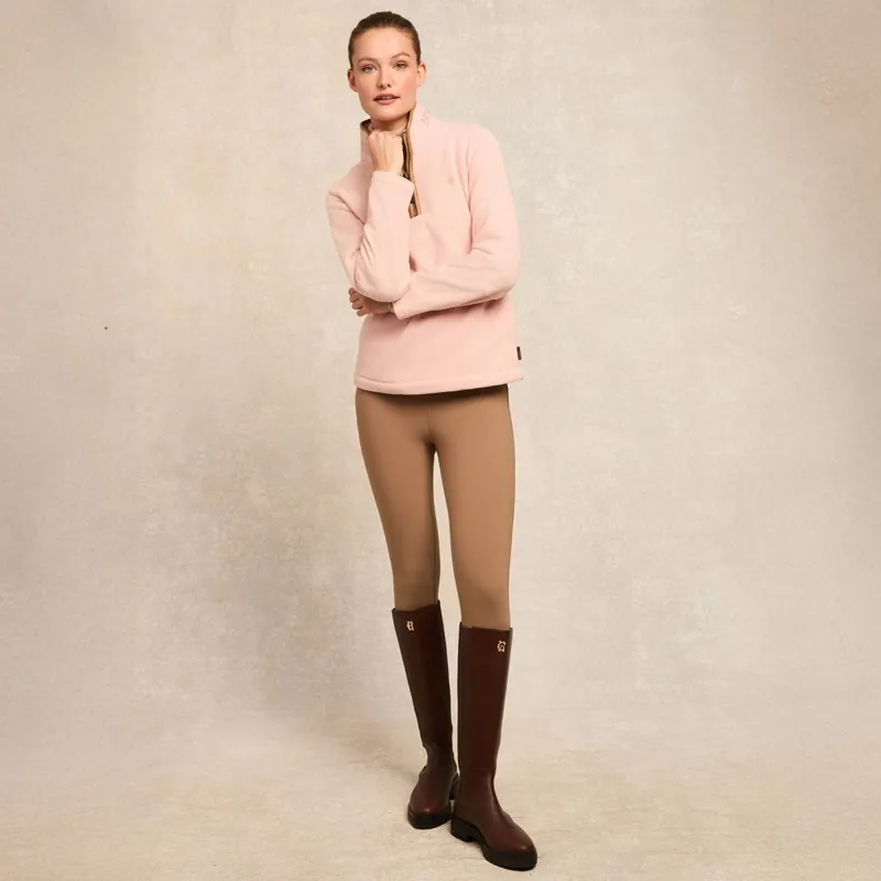 Holland Cooper Country Fleece Half Zip Ladies Pullover - Soft Pink-3