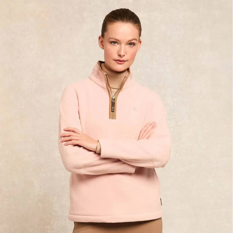 Holland Cooper Country Fleece Half Zip Ladies Pullover - Soft Pink