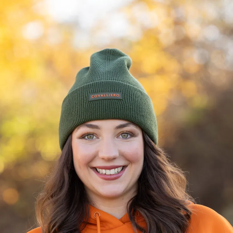 Covalliero Knitted Beanie - Forest Green-3