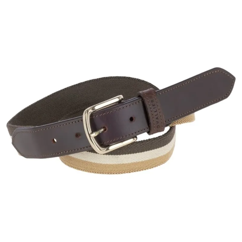 Covalliero Stretch Tri-Color Belt - Milky Chocolate/White/Beige