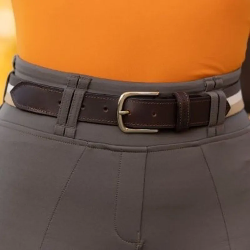 Covalliero Stretch Tri-Color Belt - Milky Chocolate/White/Beige-1