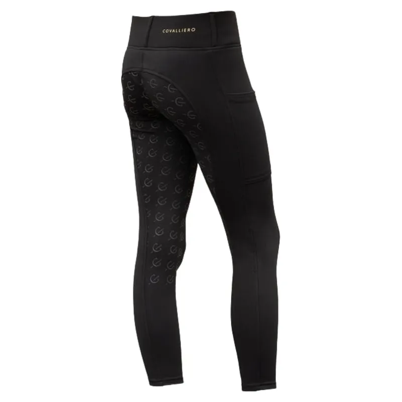 Covalliero Full Grip Junior Riding Tights - Black-1