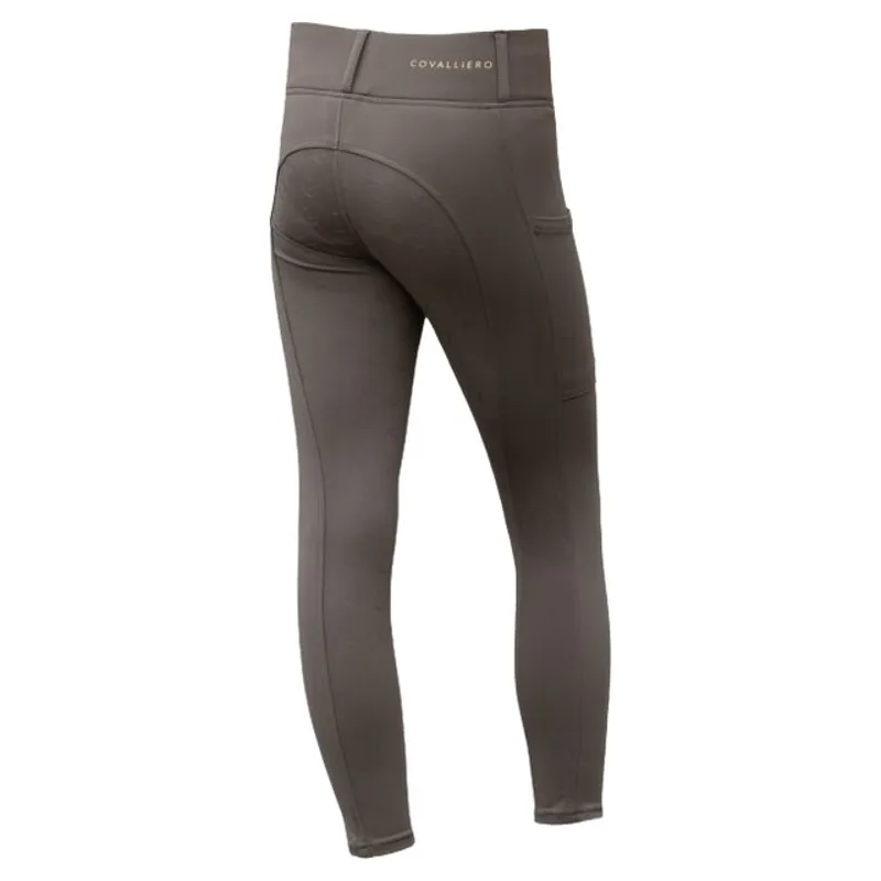 Covalliero Full Grip Junior Riding Tights - Milky Chocolate-2
