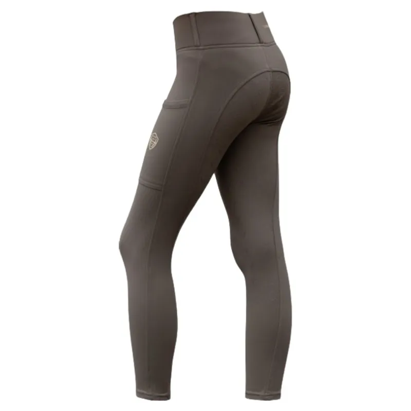 Covalliero Full Grip Junior Riding Tights - Milky Chocolate-3