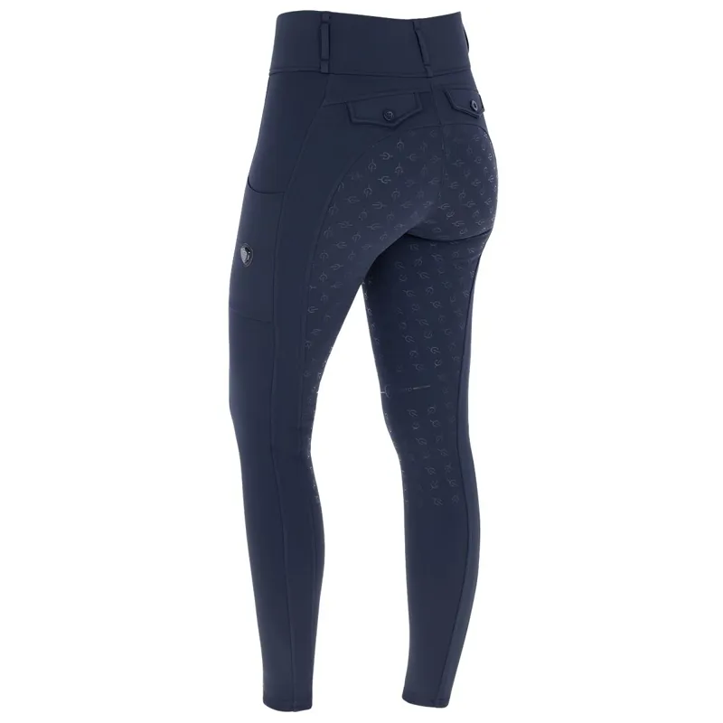 Covalliero Full Grip Junior Winter Riding Tights - Dark Navy-1