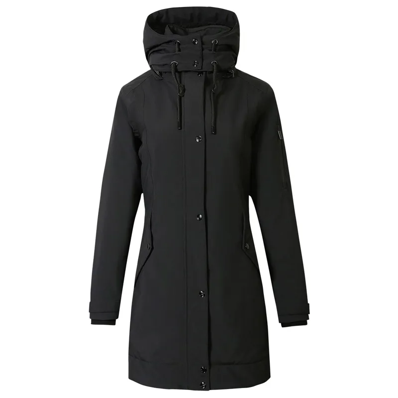 Covalliero Womens Long Parka Jacket - Black
