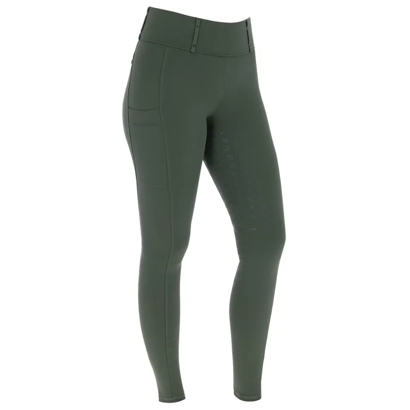Covalliero Full Grip Women's Riding Tights - Opal Green-2