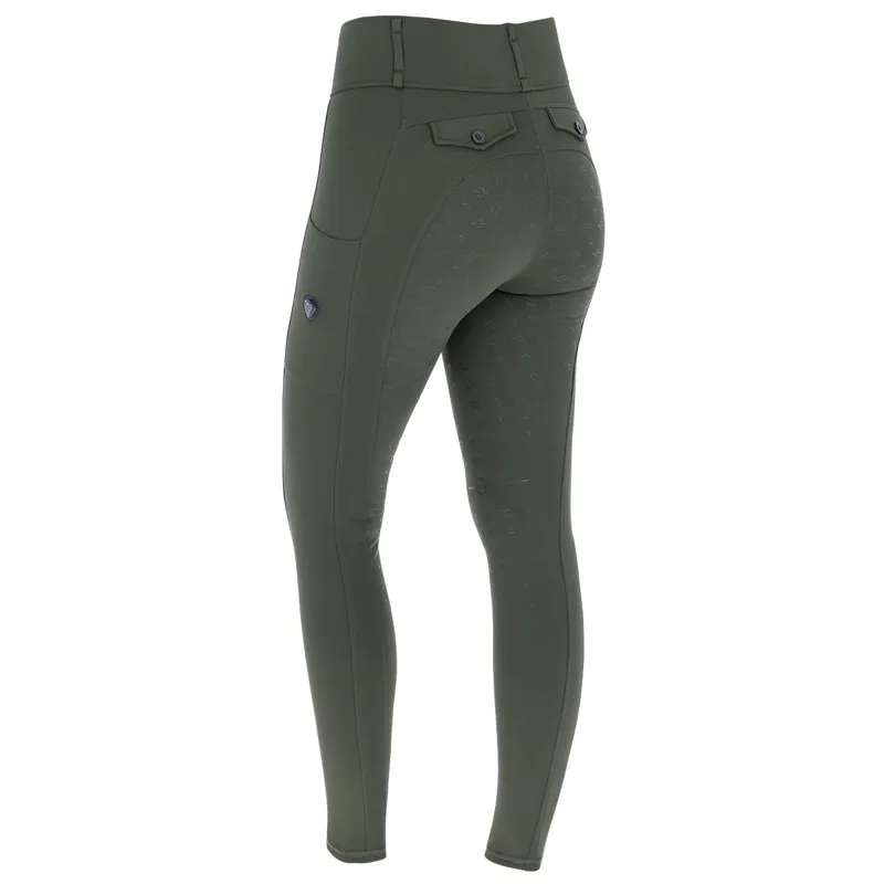 Covalliero Full Grip Women's Riding Tights - Opal Green-3