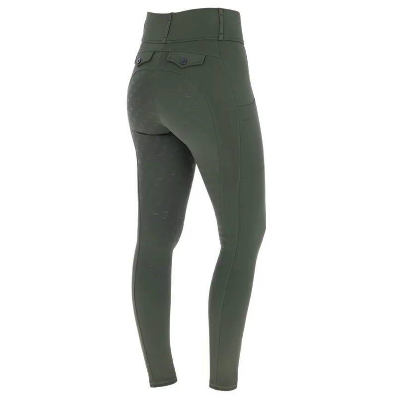Covalliero Full Grip Women's Riding Tights - Opal Green-1