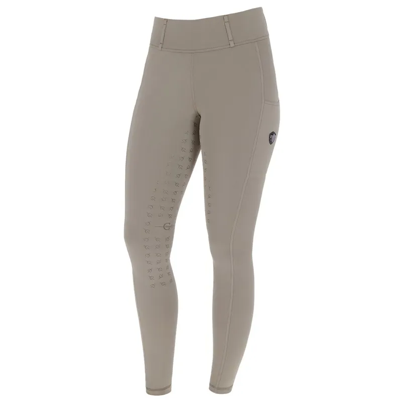 Covalliero Full Grip Womens Riding Tights - Taupe-2