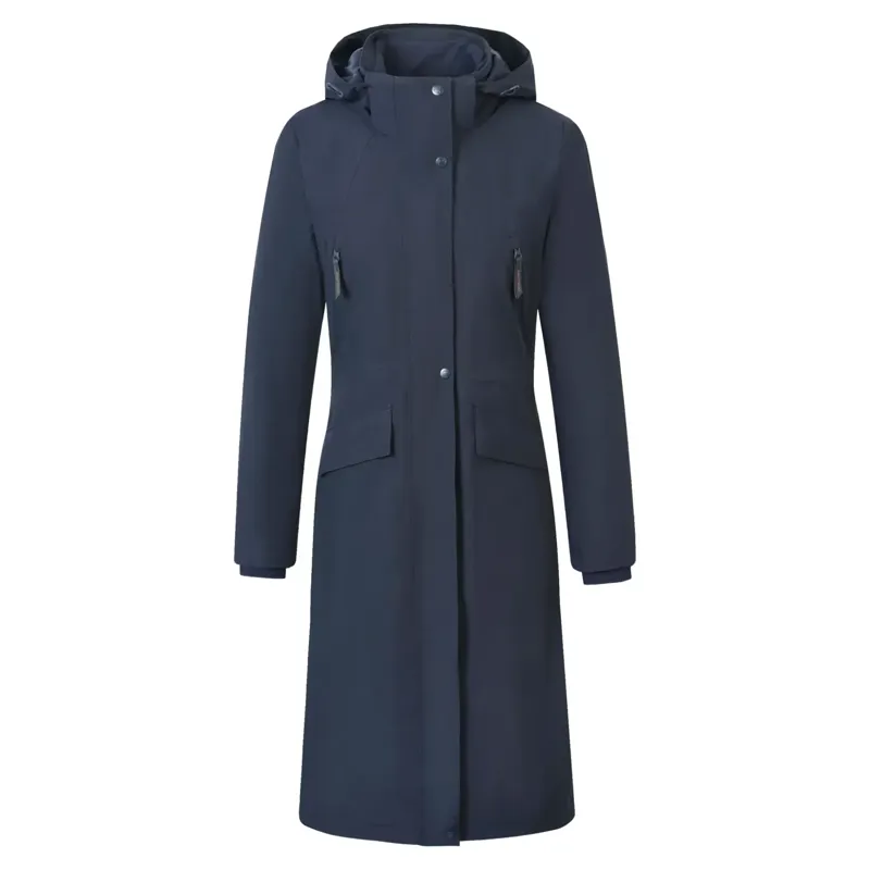 Covalliero Waterproof Women's Long Raincoat - Dark Navy