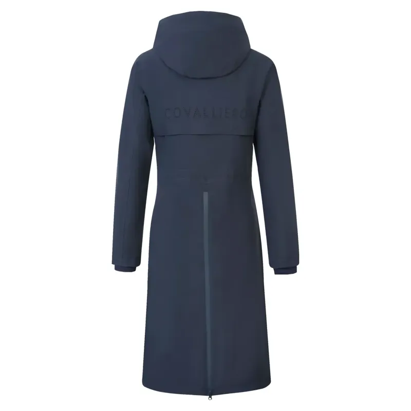 Covalliero Waterproof Women's Long Raincoat - Dark Navy-1