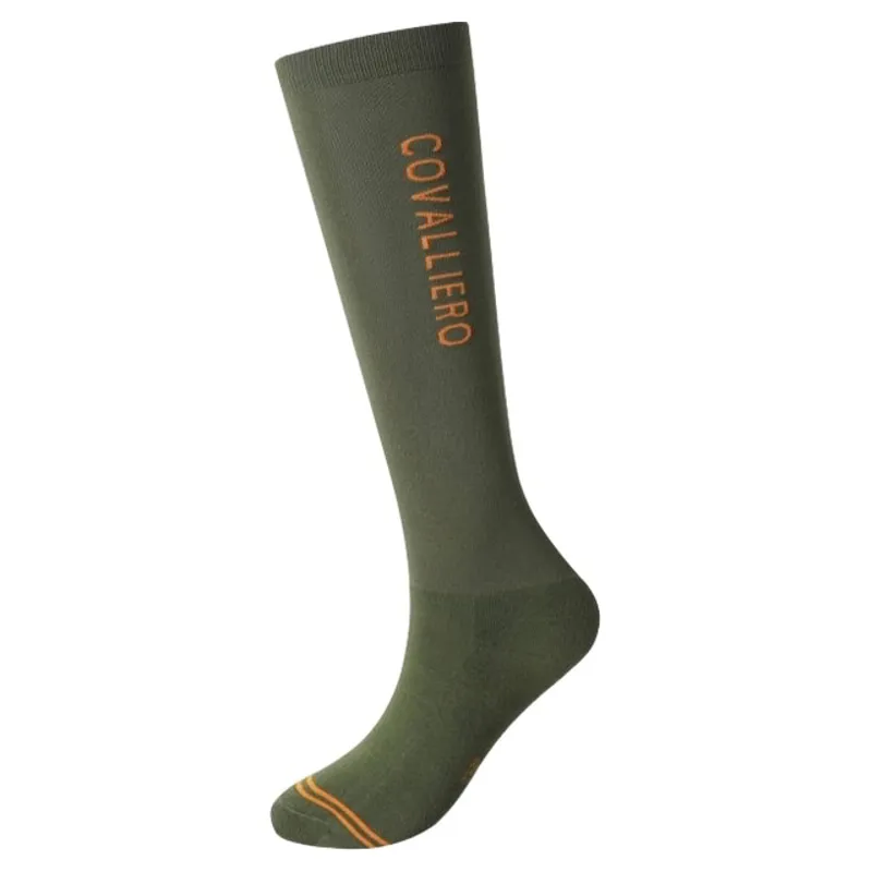 Covalliero Unisex Tall Riding Socks - Forest Green