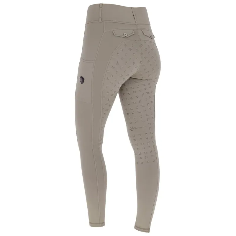 Covalliero Full Grip Womens Riding Tights - Taupe