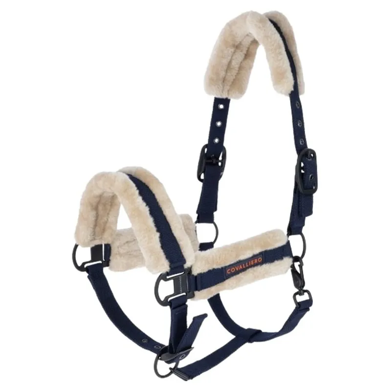 Covalliero Soft Faux Fur Halter - Dark Navy