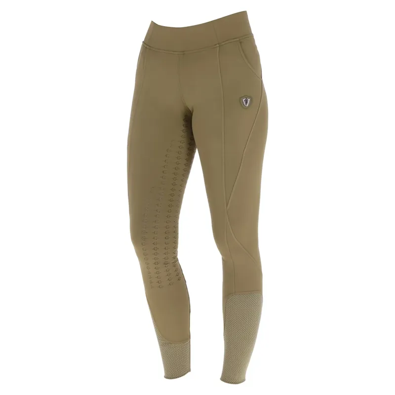Covalliero Summer Full Grip Junior Riding Tights - Walnut