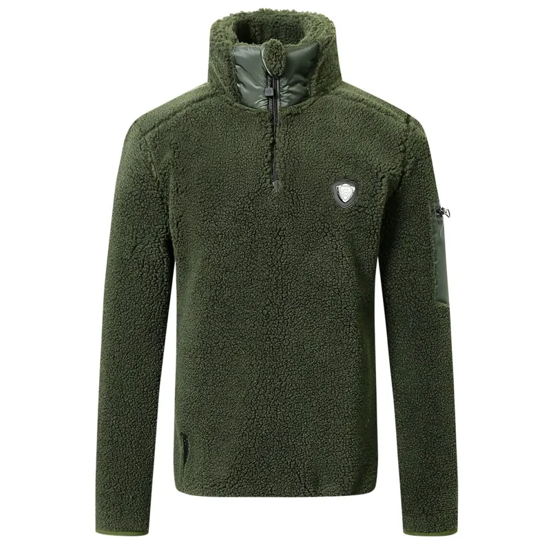 Covalliero Teddy Fleece Junior Quarter Zip Sweater - Opal Green