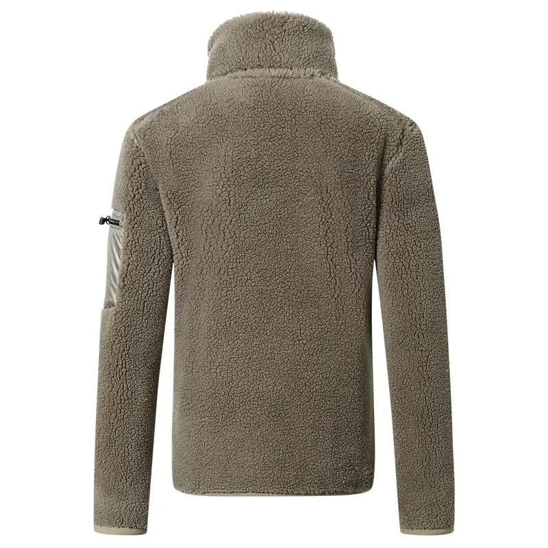 Covalliero Teddy Fleece Junior Quarter Zip Sweater - Taupe-1