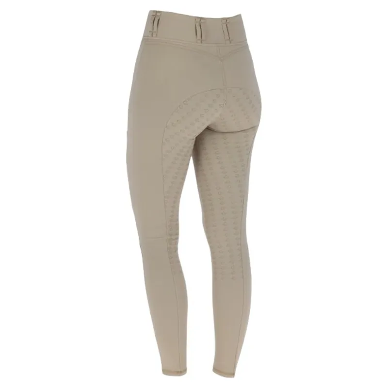 Covalliero Women's Winter Full Grip Riding Tights - Beige-4