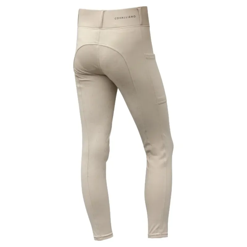 Covalliero Women's Winter Full Grip Riding Tights - Beige-7