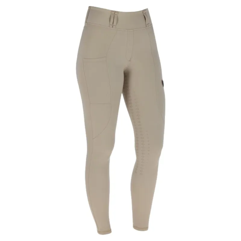 Covalliero Women's Winter Full Grip Riding Tights - Beige-3