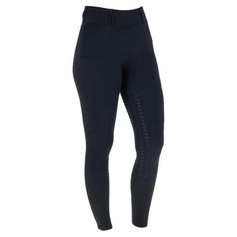 Covalliero Women's Winter Full Grip Riding Tights - Black-1