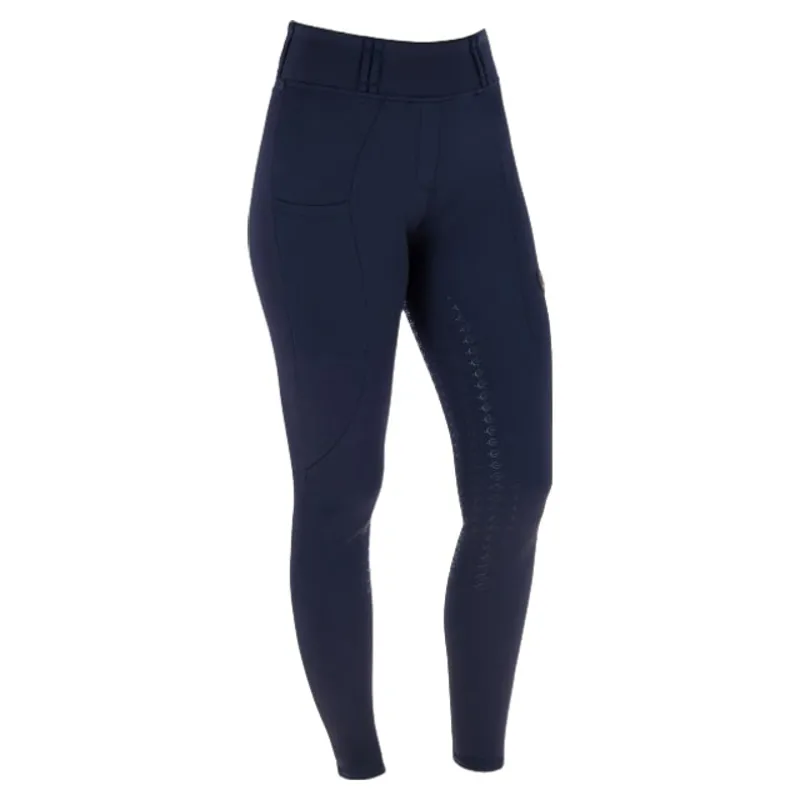 Covalliero Women's Winter Full Grip Riding Tights - Dark Navy-1