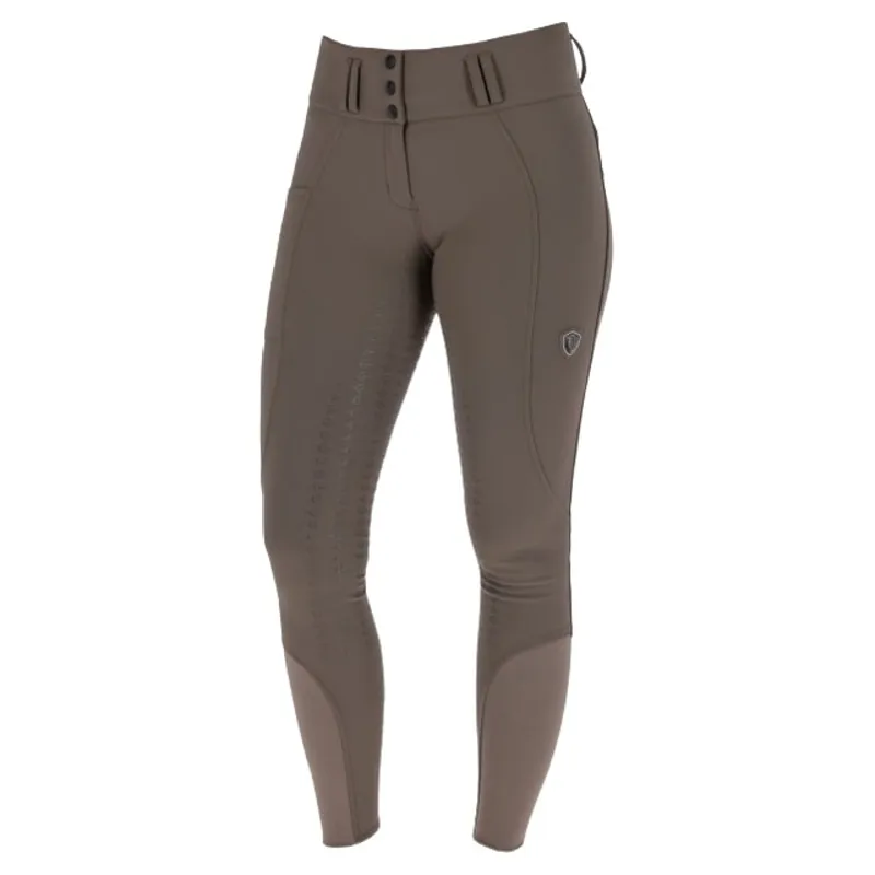 Covalliero Women's High Waist Full Seat Breeches - Milky Chocolate