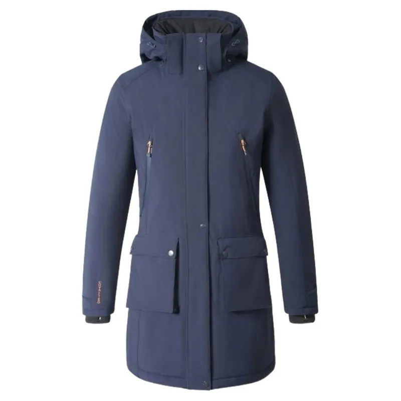 Covalliero Women's Long Waterproof Parka - Dark Navy-1