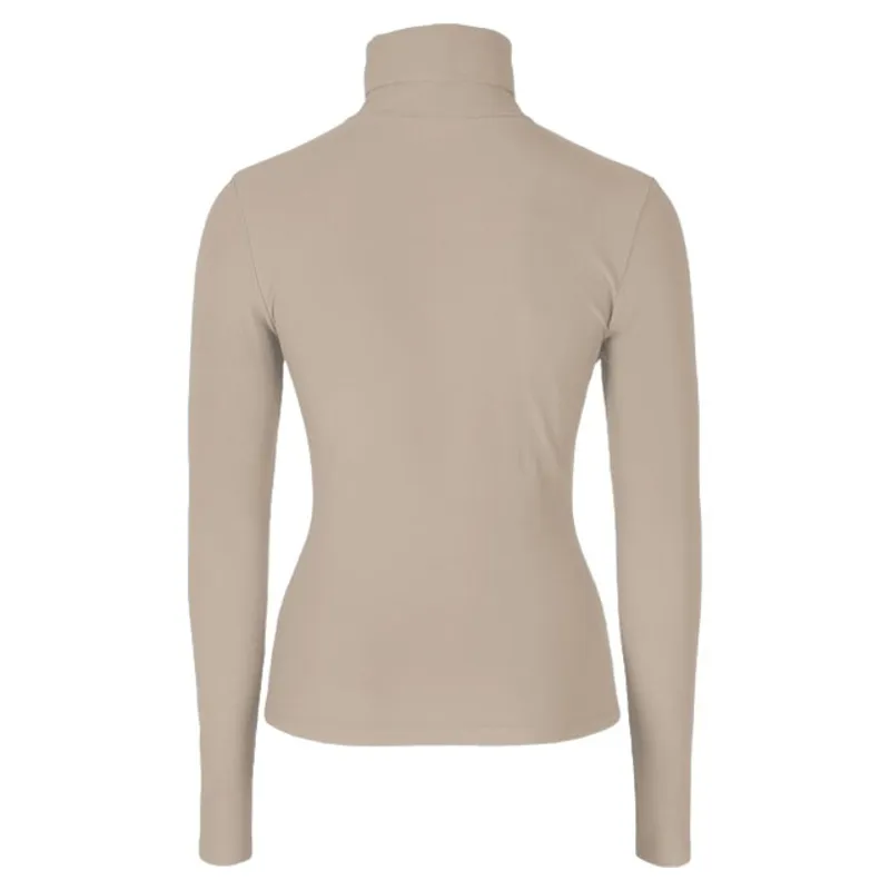 Covalliero Women's Turtleneck Base Layer - Beige-1