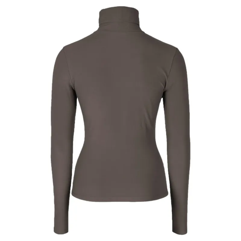 Covalliero Womens Turtleneck Base Layer - Milky Chocolate-1