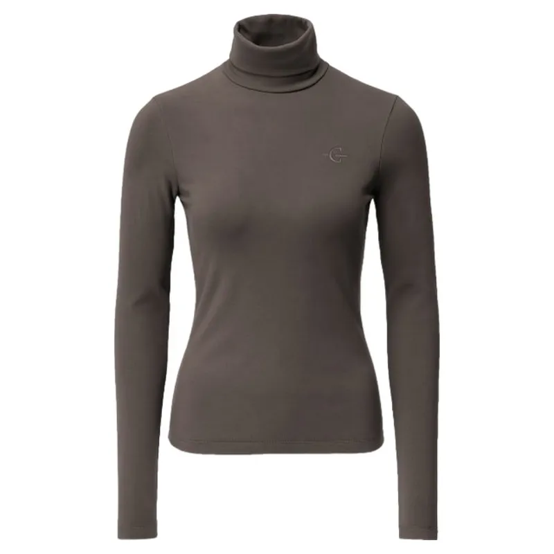 Covalliero Womens Turtleneck Base Layer - Milky Chocolate