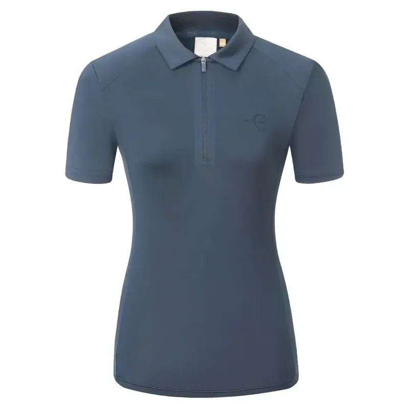 Covalliero Zip Womens Polo Shirt - Dark Navy-1
