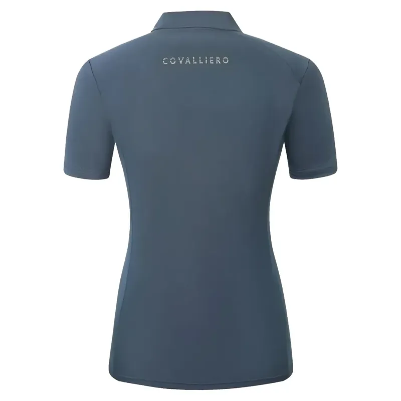 Covalliero Zip Womens Polo Shirt - Dark Navy-2