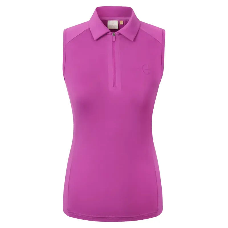 Covalliero Zip Women's Sleeveless Polo Shirt - Light Berry-3