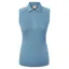 Covalliero Zip Women's Sleeveless Polo Top - Smoked Blue