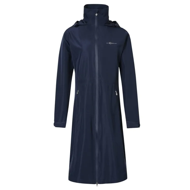 Covalliero Women's Long Waterproof Raincoat - Navy-3