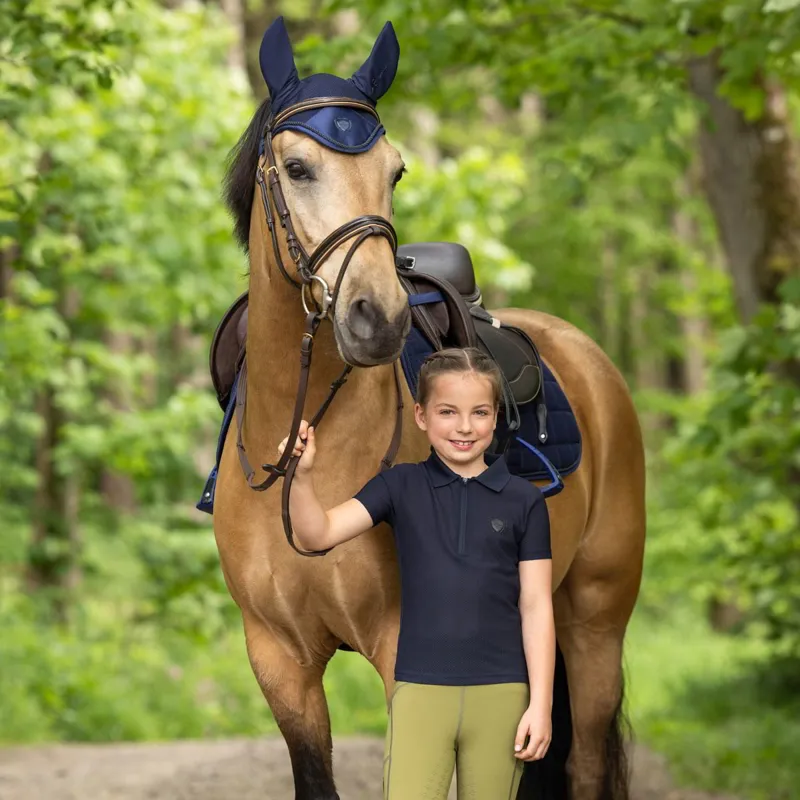Covalliero Mesh Junior Polo Shirt - Dark Navy-3