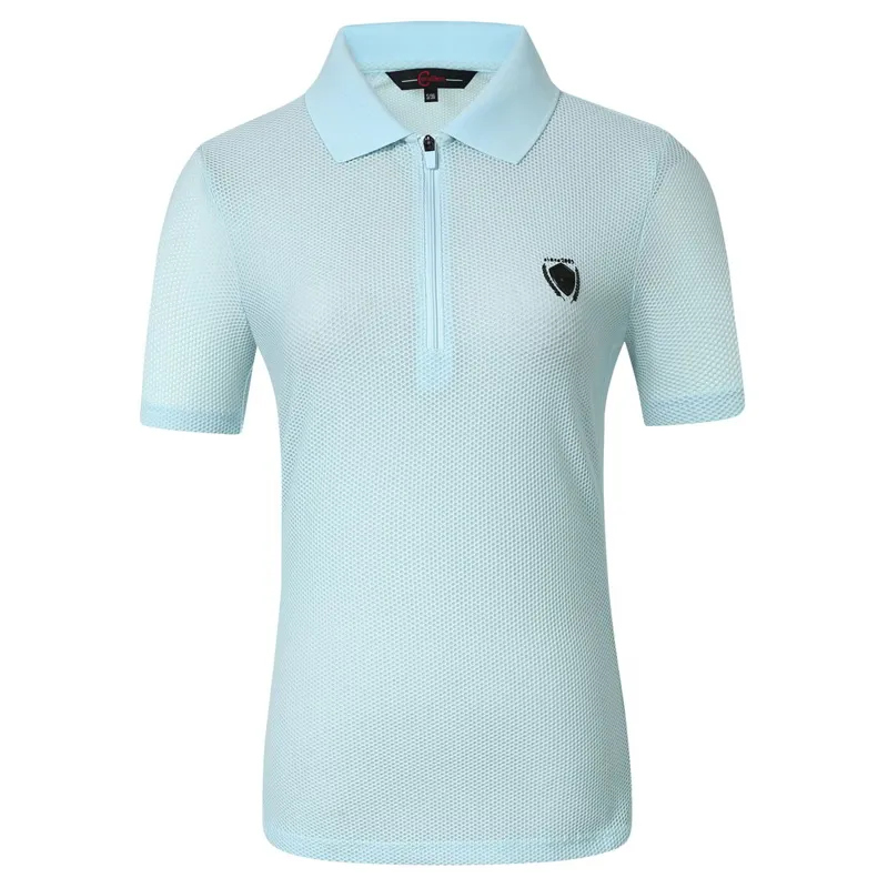 Covalliero Mesh Womens Polo Shirt - Light Blue